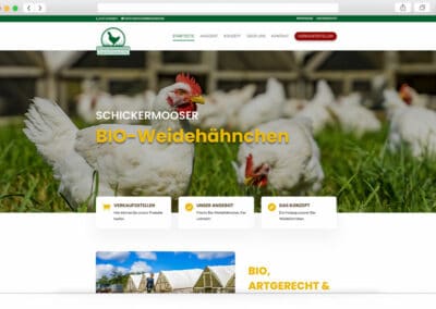 Website für Schickermooser Weidehähnchen