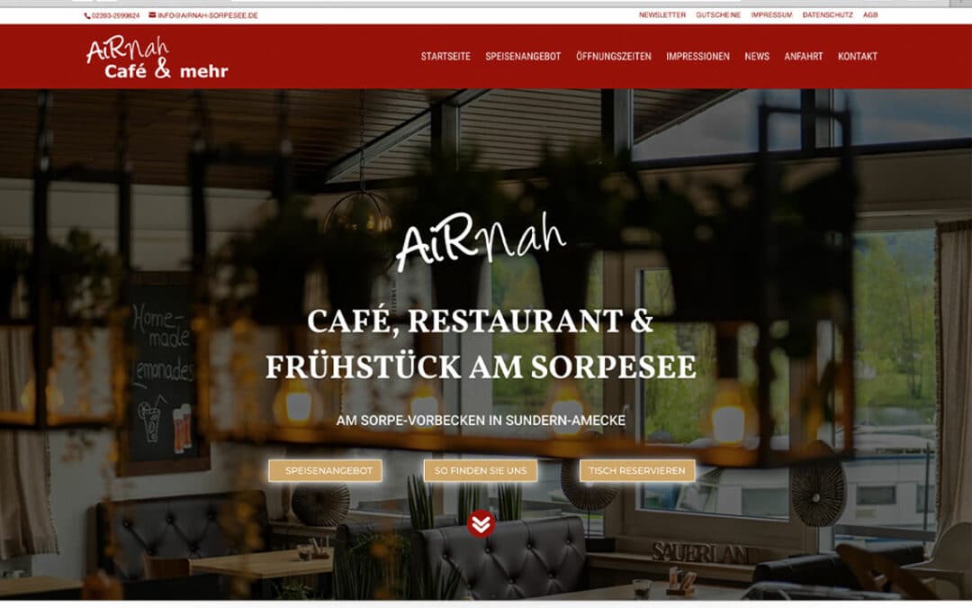 Website & Online-Marketing für das AiRnah Café am Sorpesee