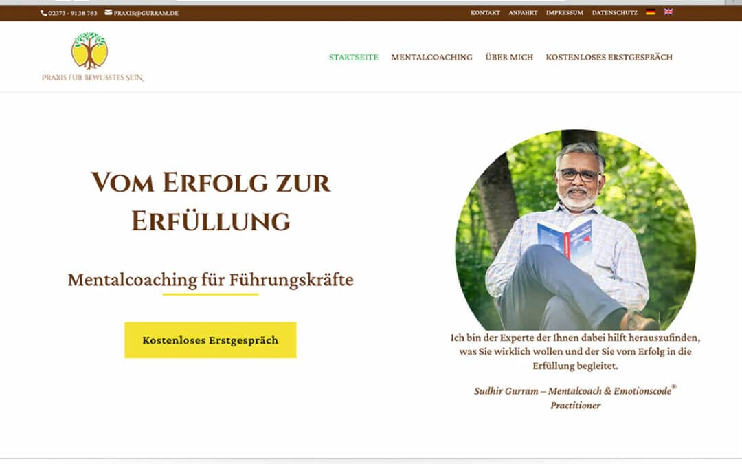 Neue Website für Mentalcoach Sudhir Gurram