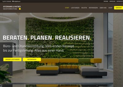 Neue Website, Logo- und Visitenkartendesign für Offermanns & Partner Objekteinrichtung in Krefeld