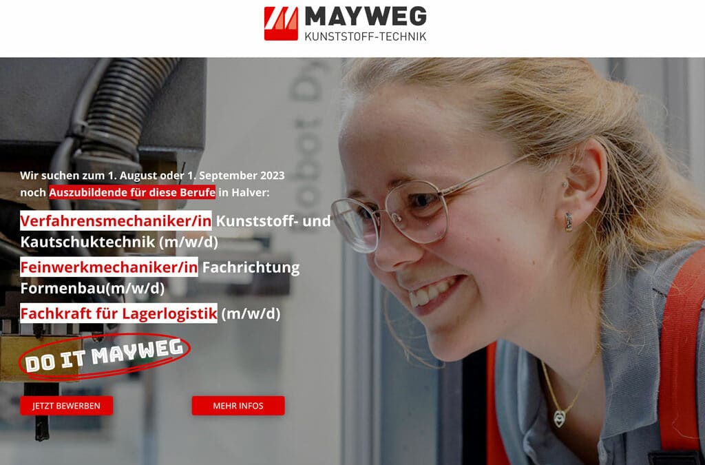 Personalmarketing: Azubi-Kampagne für MAYWEG GmbH – Kunststofftechnik in Halver