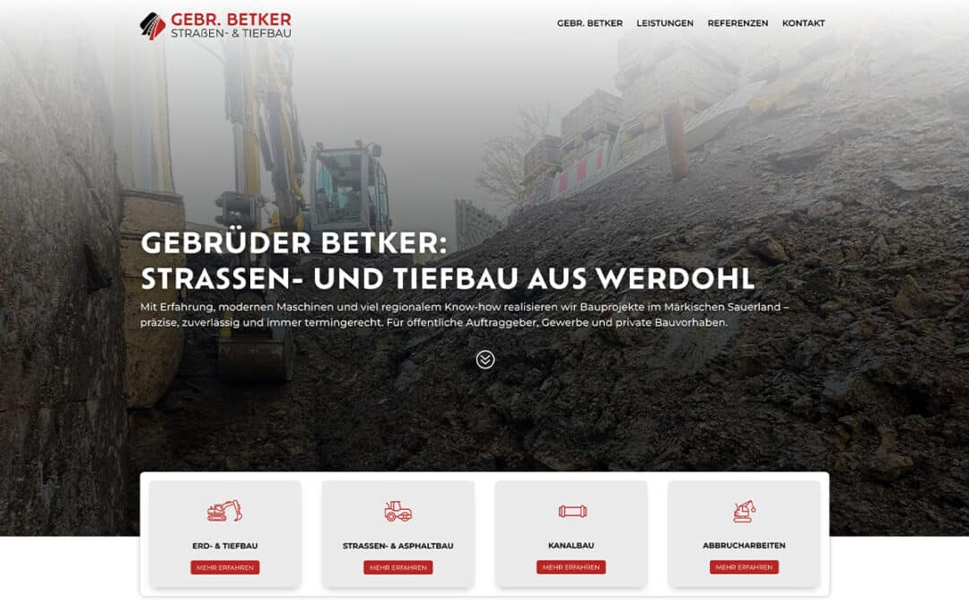 Betker Tiefbau – Markenauftritt & Website mit Substanz